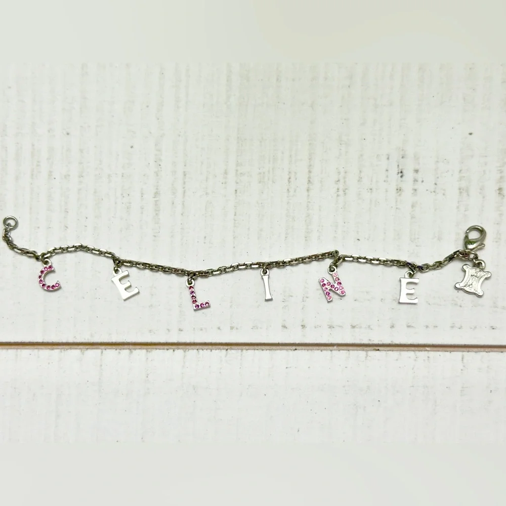 Celine Charm Bracelet- Silver & Pink - Picture 2 of 5